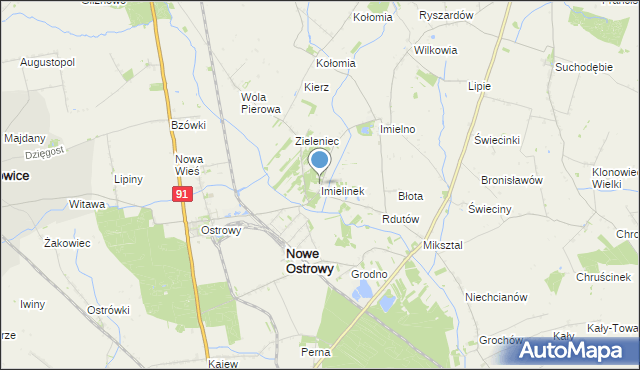 mapa Imielinek, Imielinek na mapie Targeo